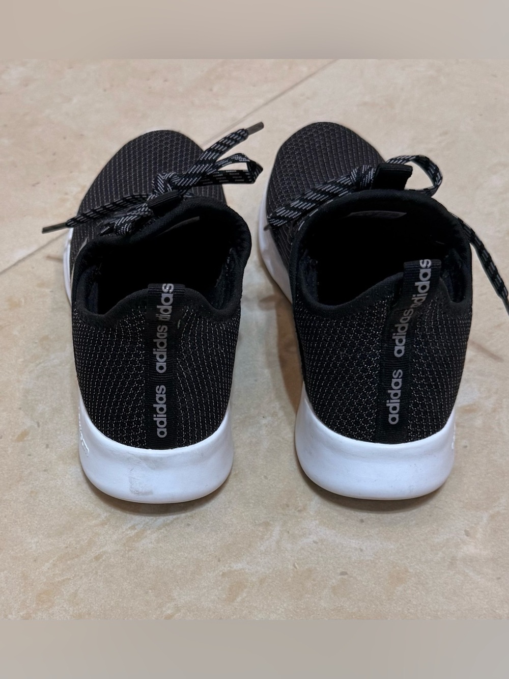 Adidas Women’s Black Knit Lace-Up Sneakers - Cloudfoam Comfort US size :6.5” - Picture 2 of 7